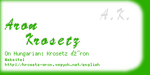 aron krosetz business card